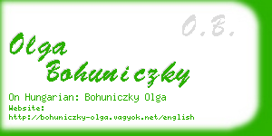 olga bohuniczky business card